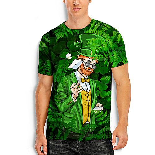 Men's T shirt 3D Print Cat Graphic Prints Saint Patrick Day 3D Print Short Sleeve Daily Tops Casual Fashion Green
Men's T shirt 3D Print Cat Graphic Prints Saint Patrick Day 3D Print Short Sleeve Daily Tops Casual Fashion Green