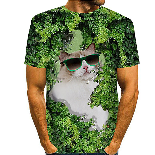 Men's T shirt 3D Print Cat Graphic Prints Saint Patrick Day 3D Print Short Sleeve Daily Tops Casual Fashion Green
Men's T shirt 3D Print Cat Graphic Prints Saint Patrick Day 3D Print Short Sleeve Daily Tops Casual Fashion Green