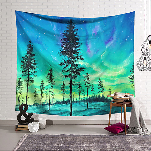 

Wall Tapestry Art Decor Blanket Curtain Hanging Home Bedroom Living Room Decoration Polyester Forest Starry Sky