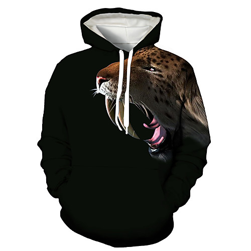 Men's Pullover Hoodie Sweatshirt Graphic Prints Animal Print Daily Holiday 3D Print 3D Print Hoodies Sweatshirts Black
Men's Pullover Hoodie Sweatshirt Graphic Prints Animal Print Daily Holiday 3D Print 3D Print Hoodies Sweatshirts Black
