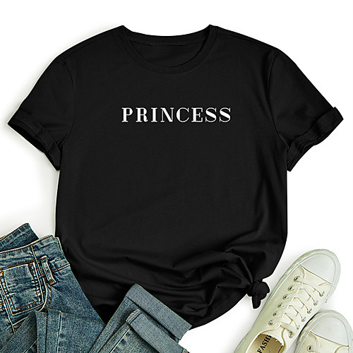 Women's T shirt Graphic Text Letter Print Round Neck Tops 100% Cotton Basic Basic Top Black Blue Red
Women's T shirt Graphic Text Letter Print Round Neck Tops 100% Cotton Basic Basic Top Black Blue Red