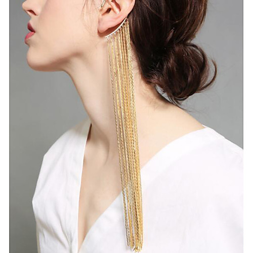 Women's Ear Cuff Tassel Fringe Vertical / Gold bar Vintage Classic Earrings Jewelry Gold For Wedding Party Stage 1pc
Women's Ear Cuff Tassel Fringe Vertical / Gold bar Vintage Classic Earrings Jewelry Gold For Wedding Party Stage 1pc