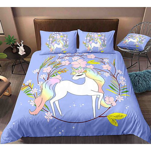 Cartoon Unicorn 3-Piece Duvet Cover Set Hotel Bedding Sets Comforter Cover with Soft Lightweight Microfiber, Include 1 Duvet Cover, 2 Pillowcases for Double/Queen/King(1 Pillowcase for Twin/Single)
Cartoon Unicorn 3-Piece Duvet Cover Set Hotel Bedding Sets Comforter Cover with Soft Lightweight Microfiber, Include 1 Duvet Cover, 2 Pillowcases for Double/Queen/King(1 Pillowcase for Twin/Single)