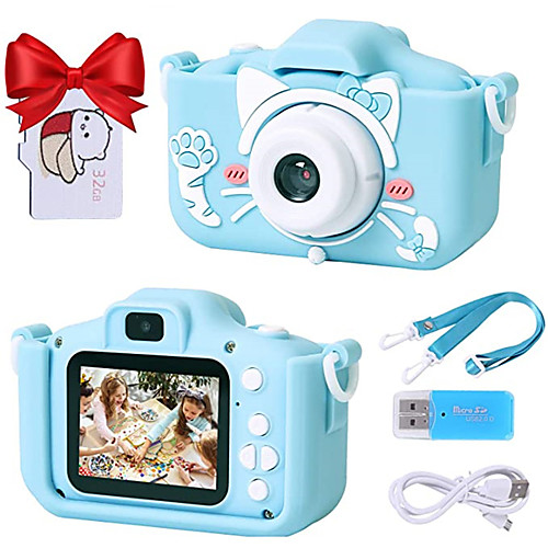 Digital Camera Toys Dual Selfie Video Recorder Cat Gift with 32GB SD Card 1080p HD Kid's Adults' Boys and Girls Toy Gift
Digital Camera Toys Dual Selfie Video Recorder Cat Gift with 32GB SD Card 1080p HD Kid's Adults' Boys and Girls Toy Gift