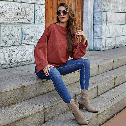 Women's Sweatshirt Sweater Pullover Pure Color Crew Neck Sport Athleisure Sweatshirt Top Long Sleeve Breathable Soft Comfortable Everyday Use Casual Daily Outdoor
Women's Sweatshirt Sweater Pullover Pure Color Crew Neck Sport Athleisure Sweatshirt Top Long Sleeve Breathable Soft Comfortable Everyday Use Casual Daily Outdoor