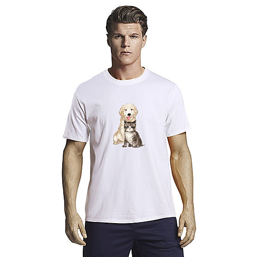 Men's T shirt Hot Stamping Dog Graphic Prints Short Sleeve Casual Tops 100% Cotton Fashion White Black Blue
Men's T shirt Hot Stamping Dog Graphic Prints Short Sleeve Casual Tops 100% Cotton Fashion White Black Blue