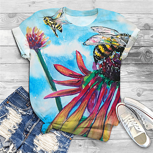 Women's Plus Size Print Graphic Floral Bee T shirt Large Size Round Neck Short Sleeve Tops Big Size
Women's Plus Size Print Graphic Floral Bee T shirt Large Size Round Neck Short Sleeve Tops Big Size