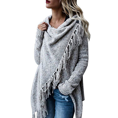 Women's Basic Tassel Knitted Solid Color Poncho Sweater Cotton Long Sleeve Sweater Cardigans Crew Neck Fall Winter Army Green Khaki Light gray
Women's Basic Tassel Knitted Solid Color Poncho Sweater Cotton Long Sleeve Sweater Cardigans Crew Neck Fall Winter Army Green Khaki Light gray