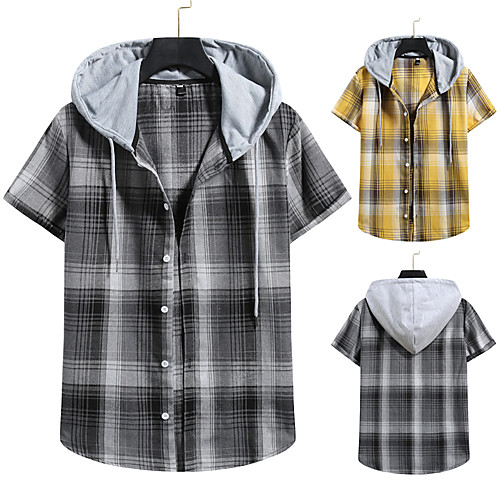 Men's Shirt non-printing Lattice Color Block Plus Size Drawstring Short Sleeve Daily Tops Vintage Streetwear Yellow Gray
Men's Shirt non-printing Lattice Color Block Plus Size Drawstring Short Sleeve Daily Tops Vintage Streetwear Yellow Gray
