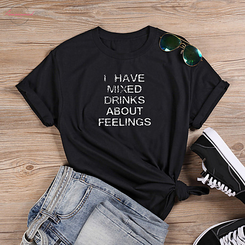 Women's T shirt Text Letter Print Round Neck Tops 100% Cotton Basic Basic Top White Black Purple
Women's T shirt Text Letter Print Round Neck Tops 100% Cotton Basic Basic Top White Black Purple