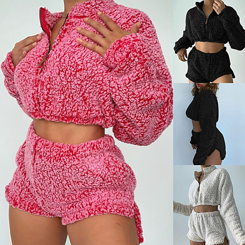 Women's Sweatsuit 2 Piece Set Pure Color Zipper Crop Top Turtleneck Sport Athleisure Clothing Suit Long Sleeve Breathable Warm Soft Comfortable Everyday Use Casual Daily Outdoor / Winter
Women's Sweatsuit 2 Piece Set Pure Color Zipper Crop Top Turtleneck Sport Athleisure Clothing Suit Long Sleeve Breathable Warm Soft Comfortable Everyday Use Casual Daily Outdoor / Winter