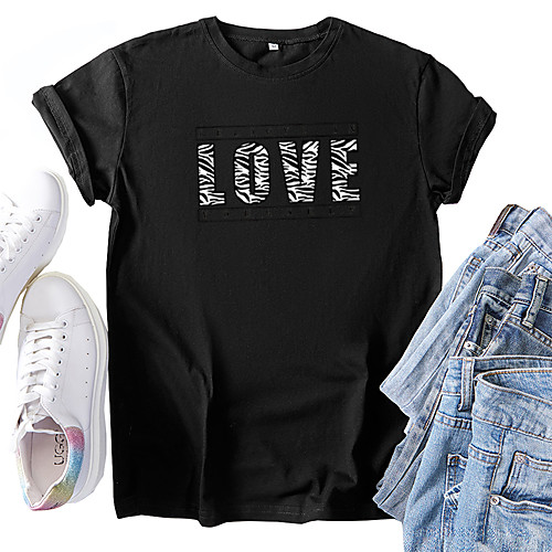 Women's T shirt Graphic Print Round Neck Tops 100% Cotton Basic Basic Top White Black Blue
Women's T shirt Graphic Print Round Neck Tops 100% Cotton Basic Basic Top White Black Blue