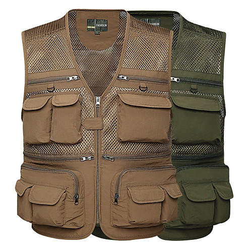 Men's Hiking Vest / Gilet Fishing Vest Sleeveless Vest / Gilet Top Outdoor Lightweight Breathable Quick Dry Sweat wicking Summer Nylon Polyester Solid Color Light Yellow Yellow Army Green Fishing
Men's Hiking Vest / Gilet Fishing Vest Sleeveless Vest / Gilet Top Outdoor Lightweight Breathable Quick Dry Sweat wicking Summer Nylon Polyester Solid Color Light Yellow Yellow Army Green Fishing