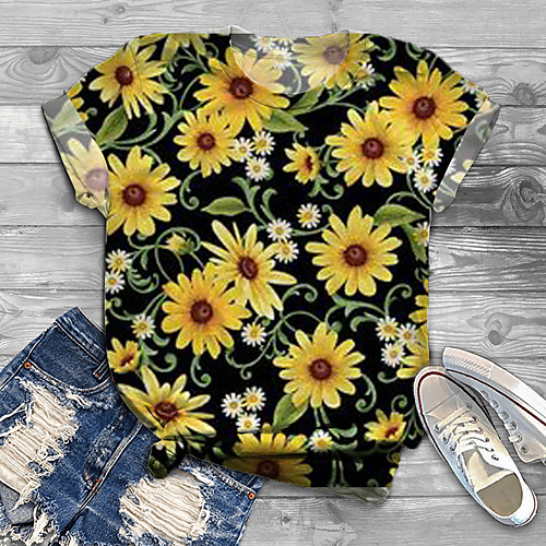 Women's Plus Size Print Graphic Floral Daisy T shirt Large Size Round Neck Short Sleeve Tops Big Size
Women's Plus Size Print Graphic Floral Daisy T shirt Large Size Round Neck Short Sleeve Tops Big Size