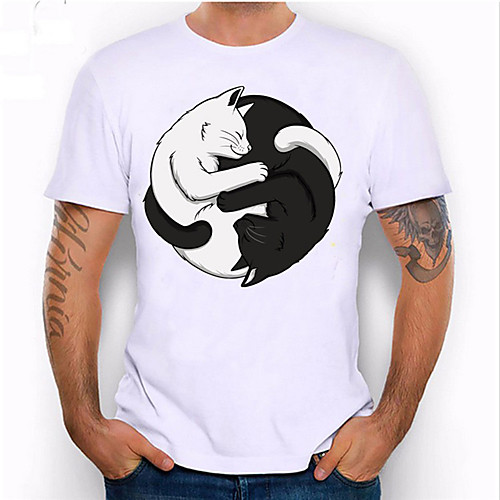 Men's T shirt Hot Stamping Cat Animal Print Short Sleeve Daily Tops 100% Cotton Basic Casual White
Men's T shirt Hot Stamping Cat Animal Print Short Sleeve Daily Tops 100% Cotton Basic Casual White