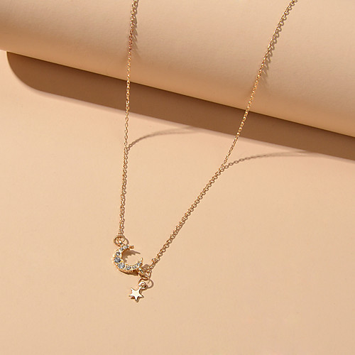 Women's Pendant Necklace Drop Moon Star Sweet Imitation Diamond Alloy Gold 39 cm Necklace Jewelry For Engagement Festival
Women's Pendant Necklace Drop Moon Star Sweet Imitation Diamond Alloy Gold 39 cm Necklace Jewelry For Engagement Festival