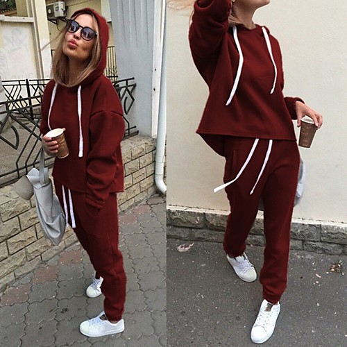 Women's 2 Piece Set Pure Color Drawstring Hoodie Solid Color Sport Athleisure Clothing Suit Long Sleeve Breathable Comfortable Running Everyday Use Casual Daily Outdoor / 2pcs / pack
Women's 2 Piece Set Pure Color Drawstring Hoodie Solid Color Sport Athleisure Clothing Suit Long Sleeve Breathable Comfortable Running Everyday Use Casual Daily Outdoor / 2pcs / pack