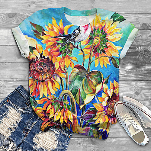 Women's Plus Size Print Graphic Floral Sunflower T shirt Large Size Round Neck Short Sleeve Tops Big Size
Women's Plus Size Print Graphic Floral Sunflower T shirt Large Size Round Neck Short Sleeve Tops Big Size