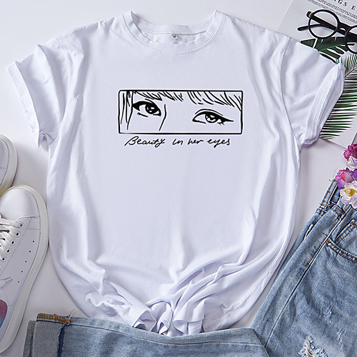 Women's T shirt Graphic Print Round Neck Tops 100% Cotton Basic Basic Top White Blue Red
Women's T shirt Graphic Print Round Neck Tops 100% Cotton Basic Basic Top White Blue Red