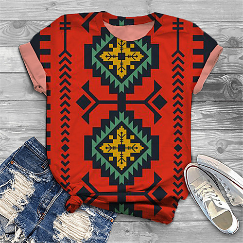 Women's Plus Size Print Graphic Color Block Tribal T shirt Large Size Round Neck Short Sleeve Tops Big Size
Women's Plus Size Print Graphic Color Block Tribal T shirt Large Size Round Neck Short Sleeve Tops Big Size