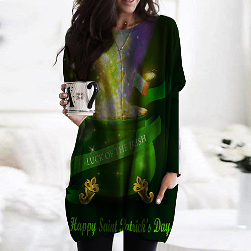 Women's Shift Dress Short Mini Dress Green Long Sleeve Print Color Block Letter Print Fall Spring Round Neck Casual 2021 S M L XL XXL 3XL
Women's Shift Dress Short Mini Dress Green Long Sleeve Print Color Block Letter Print Fall Spring Round Neck Casual 2021 S M L XL XXL 3XL