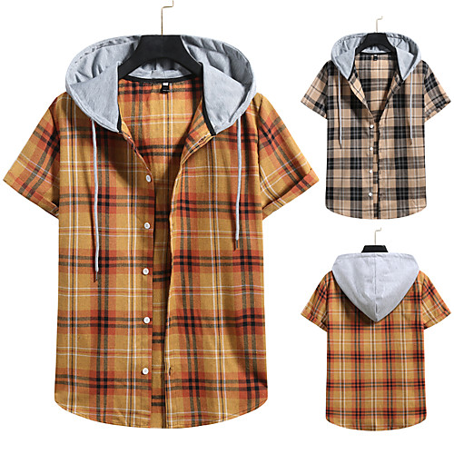 Men's Shirt non-printing Lattice Color Block Plus Size Drawstring Short Sleeve Daily Tops Vintage Streetwear Yellow Khaki
Men's Shirt non-printing Lattice Color Block Plus Size Drawstring Short Sleeve Daily Tops Vintage Streetwear Yellow Khaki