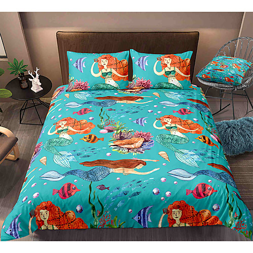 Cartoon Mermaid 3-Piece Duvet Cover Set Hotel Bedding Sets Comforter Cover with Soft Lightweight Microfiber, Include 1 Duvet Cover, 2 Pillowcases for Double/Queen/King(1 Pillowcase for Twin/Single)
Cartoon Mermaid 3-Piece Duvet Cover Set Hotel Bedding Sets Comforter Cover with Soft Lightweight Microfiber, Include 1 Duvet Cover, 2 Pillowcases for Double/Queen/King(1 Pillowcase for Twin/Single)