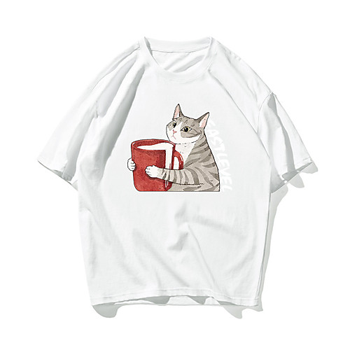 Men's T shirt Hot Stamping Cat Animal Print Short Sleeve Daily Tops 100% Cotton Basic Casual White Black
Men's T shirt Hot Stamping Cat Animal Print Short Sleeve Daily Tops 100% Cotton Basic Casual White Black