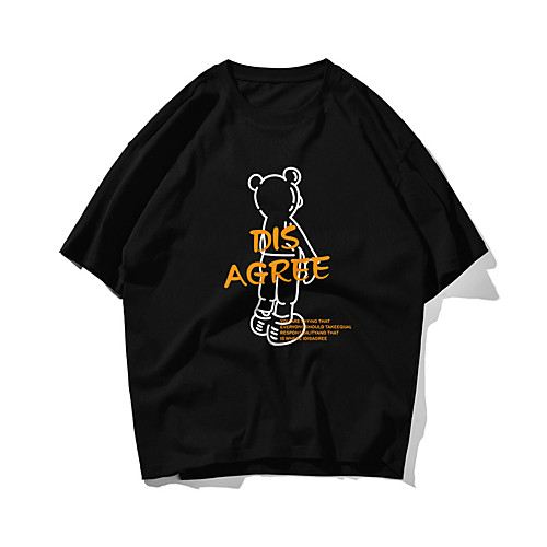 Men's T shirt Hot Stamping Bear Letter Print Short Sleeve Daily Tops 100% Cotton Basic Casual Black
Men's T shirt Hot Stamping Bear Letter Print Short Sleeve Daily Tops 100% Cotton Basic Casual Black