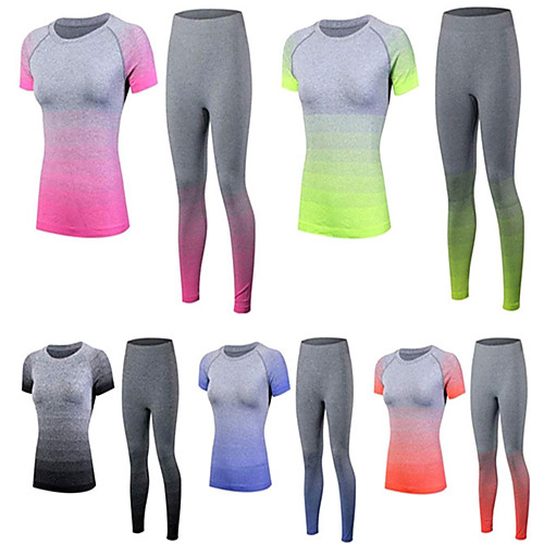Women's 2pcs Activewear Set Yoga Suit Color Gradient Black Yellow Red Spandex Yoga Fitness Gym Workout Clothing Suit Short Sleeve Sport Activewear Tummy Control Butt Lift Breathable Quick Dry Stretchy
Women's 2pcs Activewear Set Yoga Suit Color Gradient Black Yellow Red Spandex Yoga Fitness Gym Workout Clothing Suit Short Sleeve Sport Activewear Tummy Control Butt Lift Breathable Quick Dry Stretchy
