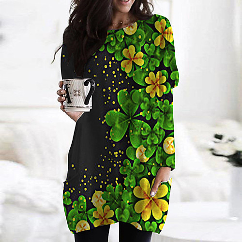 Women's Shift Dress Short Mini Dress Green Long Sleeve Floral Print Color Block Print Fall Spring Round Neck Casual 2021 S M L XL XXL 3XL
Women's Shift Dress Short Mini Dress Green Long Sleeve Floral Print Color Block Print Fall Spring Round Neck Casual 2021 S M L XL XXL 3XL