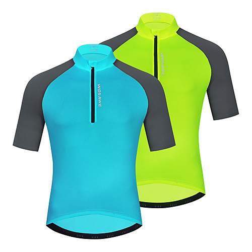 WOSAWE Men's Short Sleeve Cycling Jersey Blue Green Solid Color Bike Jersey Top Mountain Bike MTB Road Bike Cycling Breathable Quick Dry Sports Clothing Apparel 
WOSAWE Men's Short Sleeve Cycling Jersey Blue Green Solid Color Bike Jersey Top Mountain Bike MTB Road Bike Cycling Breathable Quick Dry Sports Clothing Apparel