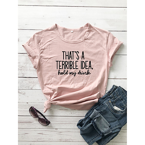 Women's T shirt Text Letter Print Round Neck Tops 100% Cotton Basic Basic Top White Black Purple
Women's T shirt Text Letter Print Round Neck Tops 100% Cotton Basic Basic Top White Black Purple