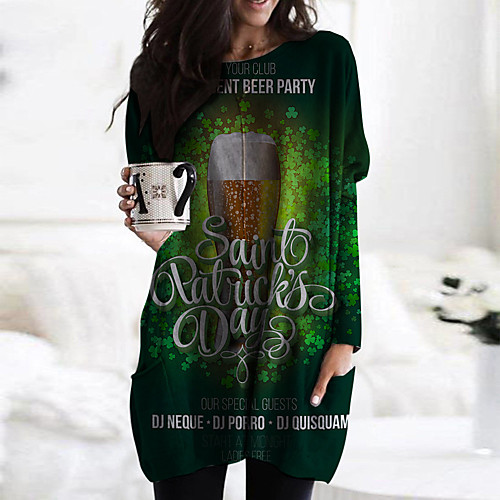 Women's Shift Dress Short Mini Dress Green Long Sleeve Print Color Block Letter Print Fall Spring Round Neck Casual 2021 S M L XL XXL 3XL
Women's Shift Dress Short Mini Dress Green Long Sleeve Print Color Block Letter Print Fall Spring Round Neck Casual 2021 S M L XL XXL 3XL