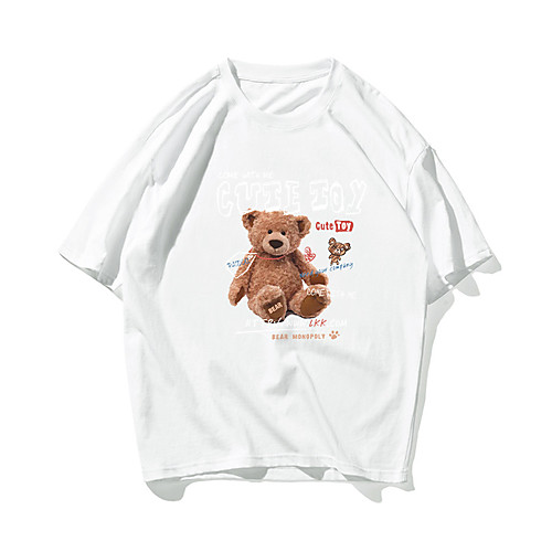 Men's T shirt Hot Stamping Bear Animal Print Short Sleeve Daily Tops 100% Cotton Basic Casual White Black
Men's T shirt Hot Stamping Bear Animal Print Short Sleeve Daily Tops 100% Cotton Basic Casual White Black