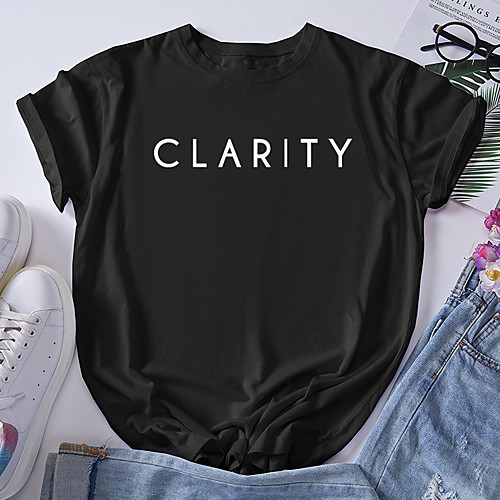Women's T shirt Graphic Letter Print Round Neck Tops 100% Cotton Basic Basic Top Black Blue Red
Women's T shirt Graphic Letter Print Round Neck Tops 100% Cotton Basic Basic Top Black Blue Red