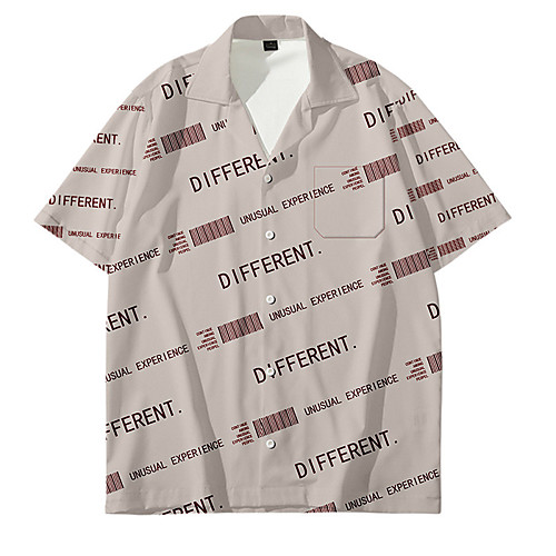 Men's Shirt 3D Print Letter Button-Down 3D Print Short Sleeve Daily Tops Casual Fashion Black Beige
Men's Shirt 3D Print Letter Button-Down 3D Print Short Sleeve Daily Tops Casual Fashion Black Beige
