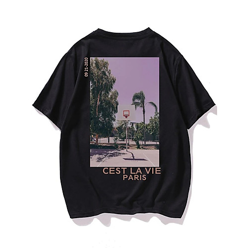 Men's T shirt Hot Stamping Scenery Print Short Sleeve Casual Tops 100% Cotton Casual Fashion Black
Men's T shirt Hot Stamping Scenery Print Short Sleeve Casual Tops 100% Cotton Casual Fashion Black