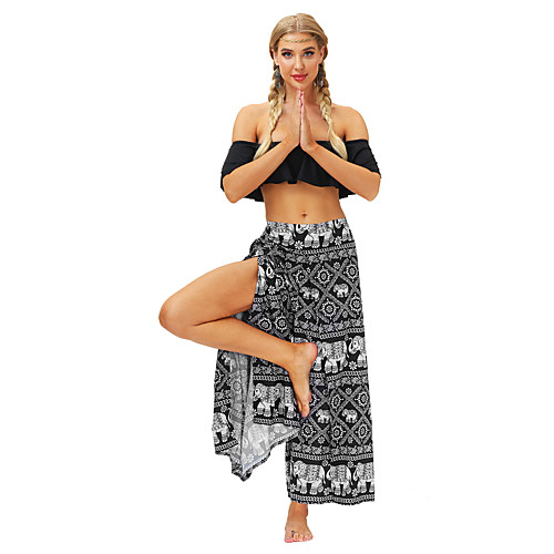 Women's Yoga Pants Wide Leg High Split Bottoms Breathable Quick Dry Bohemian BlackWhite Yoga Fitness Gym Workout Sports Activewear / Casual / Athleisure
Women's Yoga Pants Wide Leg High Split Bottoms Breathable Quick Dry Bohemian BlackWhite Yoga Fitness Gym Workout Sports Activewear / Casual / Athleisure