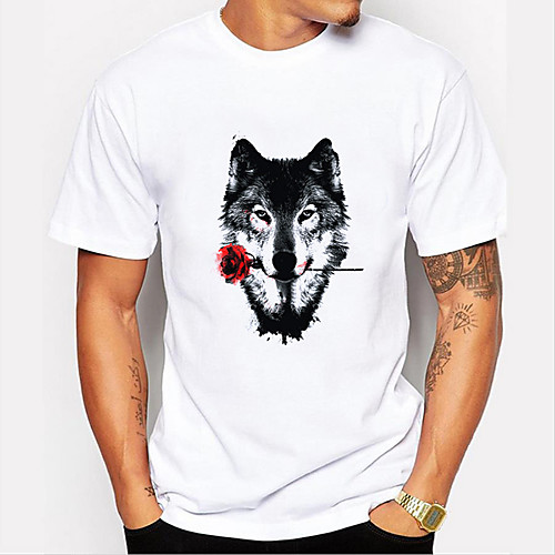 Men's T shirt Hot Stamping Wolf Animal Print Short Sleeve Daily Tops 100% Cotton Basic Casual White
Men's T shirt Hot Stamping Wolf Animal Print Short Sleeve Daily Tops 100% Cotton Basic Casual White