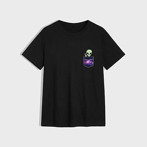 Men's Unisex T shirt Hot Stamping Alien Plus Size Print Short Sleeve Casual Tops 100% Cotton Casual Fashion Black
Men's Unisex T shirt Hot Stamping Alien Plus Size Print Short Sleeve Casual Tops 100% Cotton Casual Fashion Black