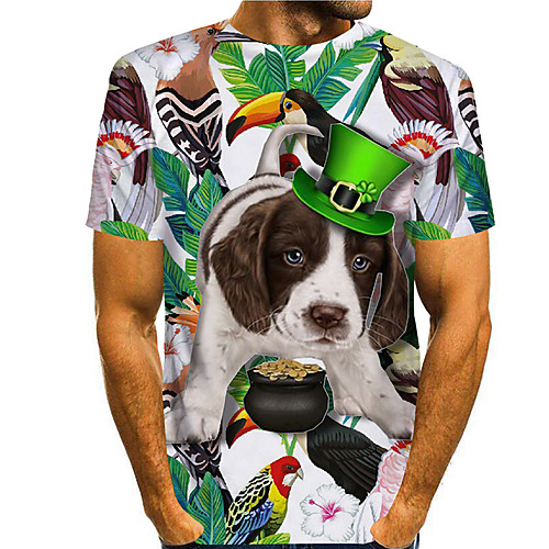 Men's T shirt 3D Print Dog Graphic Prints Saint Patrick Day 3D Print Short Sleeve Daily Tops Casual Fashion Green / White
Men's T shirt 3D Print Dog Graphic Prints Saint Patrick Day 3D Print Short Sleeve Daily Tops Casual Fashion Green / White