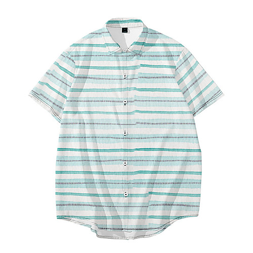 Men's Shirt 3D Print Striped Button-Down 3D Print Short Sleeve Daily Tops Casual Fashion White Blue Green
Men's Shirt 3D Print Striped Button-Down 3D Print Short Sleeve Daily Tops Casual Fashion White Blue Green