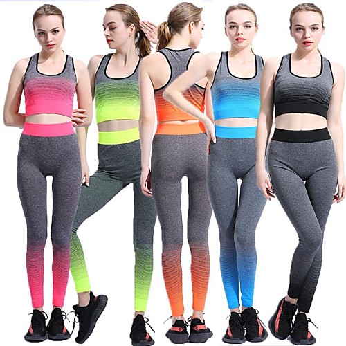 Women's 2pcs Activewear Set Sports Bra with Tights Yoga Suit Racerback Color Gradient Black Yellow Blue Spandex Yoga Fitness Gym Workout Clothing Suit Sport Activewear Tummy Control Butt Lift
Women's 2pcs Activewear Set Sports Bra with Tights Yoga Suit Racerback Color Gradient Black Yellow Blue Spandex Yoga Fitness Gym Workout Clothing Suit Sport Activewear Tummy Control Butt Lift