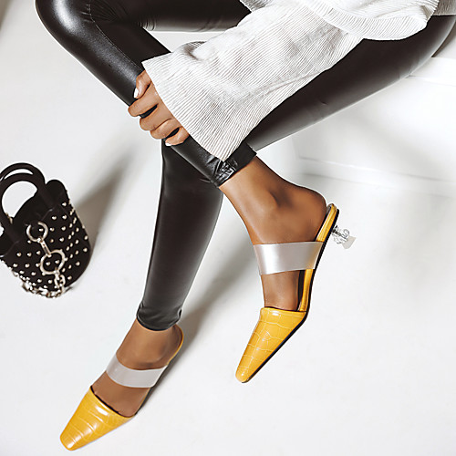 Women's Sandals Cuban Heel Pointed Toe High Heel Sandals Sexy Minimalism Daily Party & Evening PU Color Block White Black Yellow
Women's Sandals Cuban Heel Pointed Toe High Heel Sandals Sexy Minimalism Daily Party & Evening PU Color Block White Black Yellow
