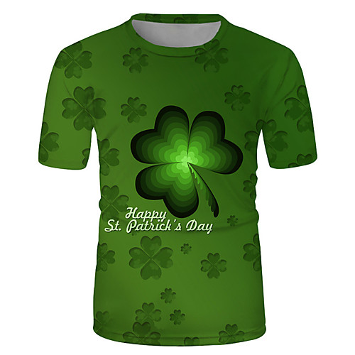 Men's T shirt 3D Print Floral Graphic Prints Saint Patrick Day 3D Print Short Sleeve Casual Tops Fashion Classic Green
Men's T shirt 3D Print Floral Graphic Prints Saint Patrick Day 3D Print Short Sleeve Casual Tops Fashion Classic Green