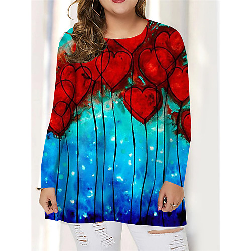 Women's Plus Size Print Graphic Heart T shirt Large Size Round Neck Long Sleeve Tops Big Size
Women's Plus Size Print Graphic Heart T shirt Large Size Round Neck Long Sleeve Tops Big Size