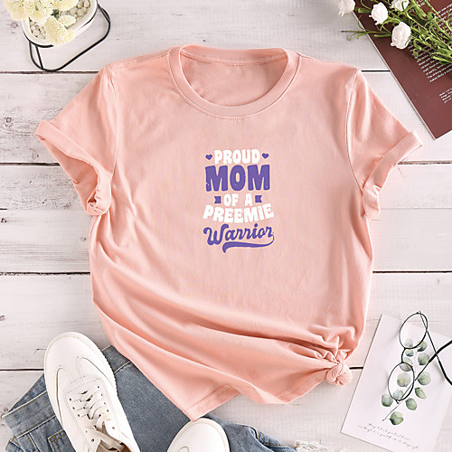 Women's T shirt Graphic Letter Print Round Neck Tops 100% Cotton Basic Basic Top White Black Red
Women's T shirt Graphic Letter Print Round Neck Tops 100% Cotton Basic Basic Top White Black Red