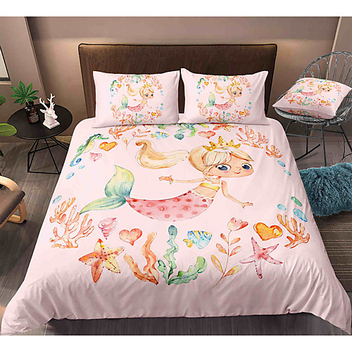 Cartoon Mermaid 3-Piece Duvet Cover Set Hotel Bedding Sets Comforter Cover with Soft Lightweight Microfiber, Include 1 Duvet Cover, 2 Pillowcases for Double/Queen/King(1 Pillowcase for Twin/Single)
Cartoon Mermaid 3-Piece Duvet Cover Set Hotel Bedding Sets Comforter Cover with Soft Lightweight Microfiber, Include 1 Duvet Cover, 2 Pillowcases for Double/Queen/King(1 Pillowcase for Twin/Single)