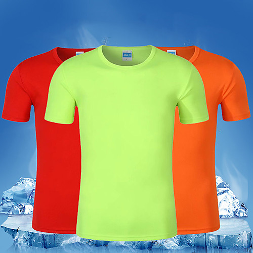 

Women's T shirt Hiking Tee shirt Short Sleeve Crew Neck Tee Tshirt Top Outdoor Lightweight Breathable Quick Dry Sweat wicking Spring Summer Polyester Sapphire fluorescent green Conran Camping / Men's